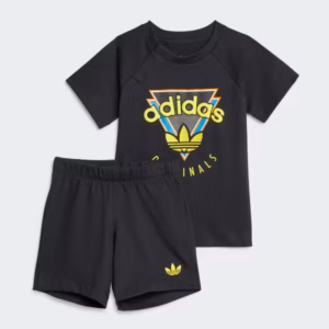 short tee set black